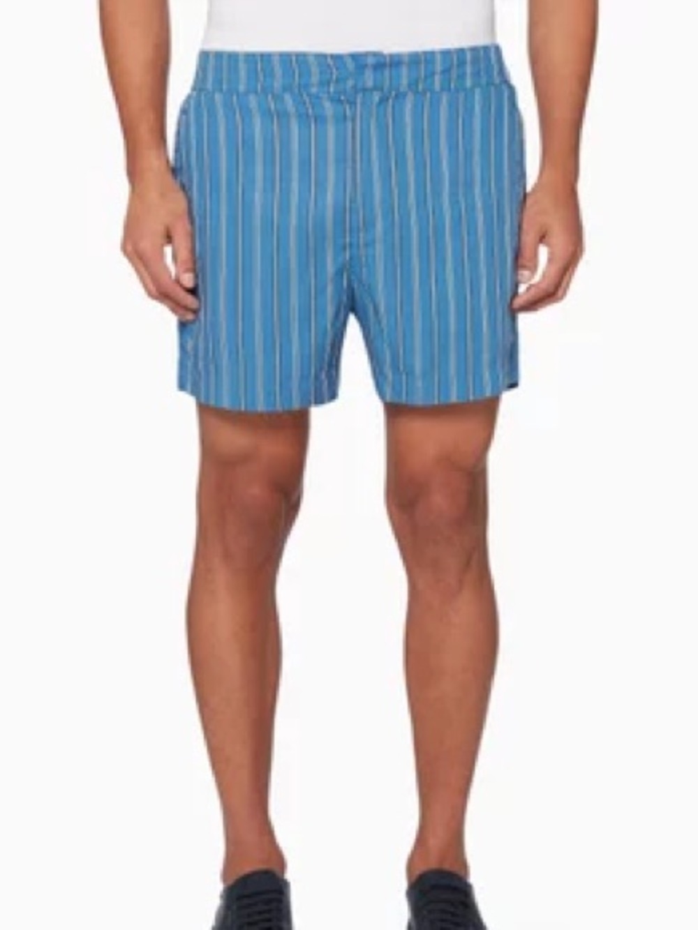 Frescobol Carioca Classic Striped Tencel Shorts Blue Summer Stripes